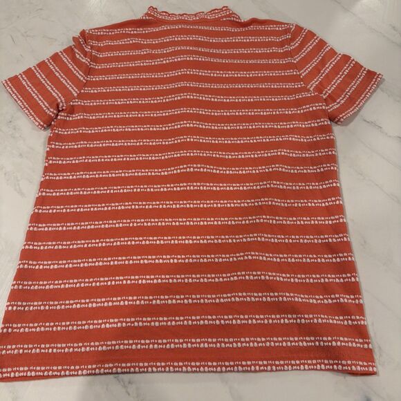 Tory Burch Lidia Ruffle Polo Shirt M Elevated Casual New Preppy Designer - Picture 5 of 7